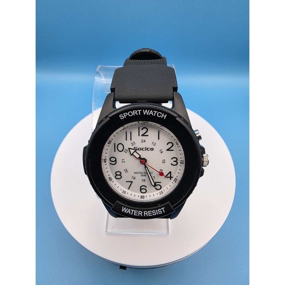 Socico‎ Sport Watch Black Water-resistant Up To 50 Meters Manuel Included #0196